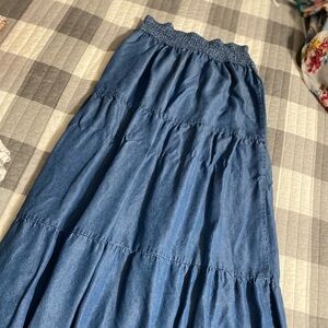 Cozy Denim Maxi Skirt